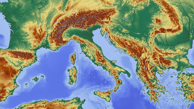reliéfní mapa